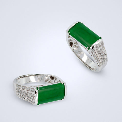 jade diamond men's ring