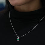 classic colombian emerald diamond pendant