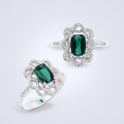charming tourmaline diamond ring