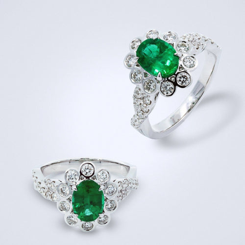 zambian elegance emerald diamond ring