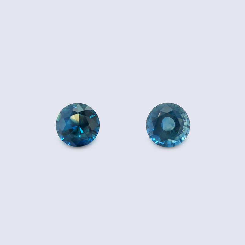 1.80cts natural teal sapphire pair