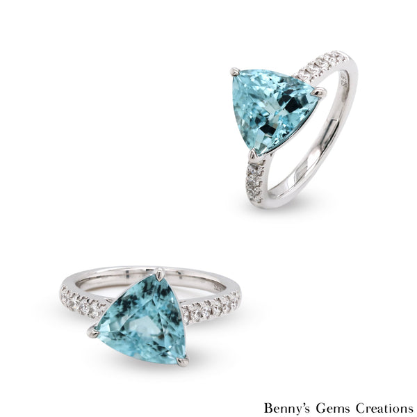 Aquamarine Engagement Ring - Benny's Gems Creations