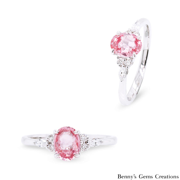 Padparadscha Engagement Ring - Benny's Gems Creations