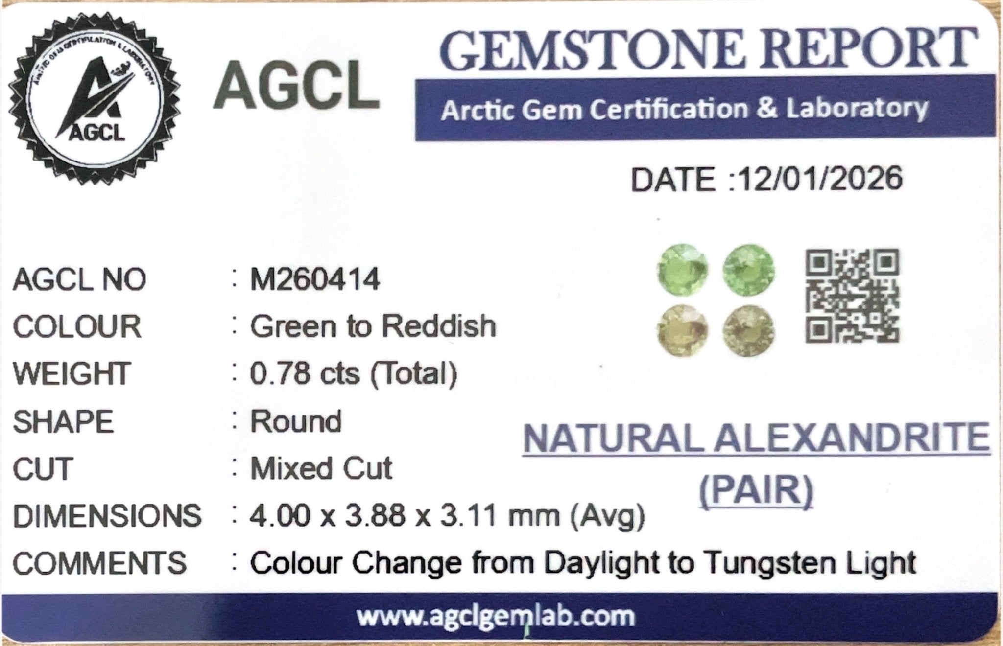0.78Cts Natural Alexandrite Pair - Benny's Gems Creations