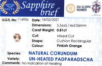 0.81CTS Natural Unheated Padparadscha - Benny's Gems Creations