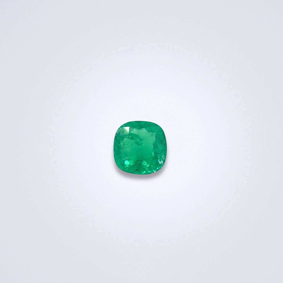 0.86CTS Intense Green Cushion Colombian Emerald - Benny's Gems Creations