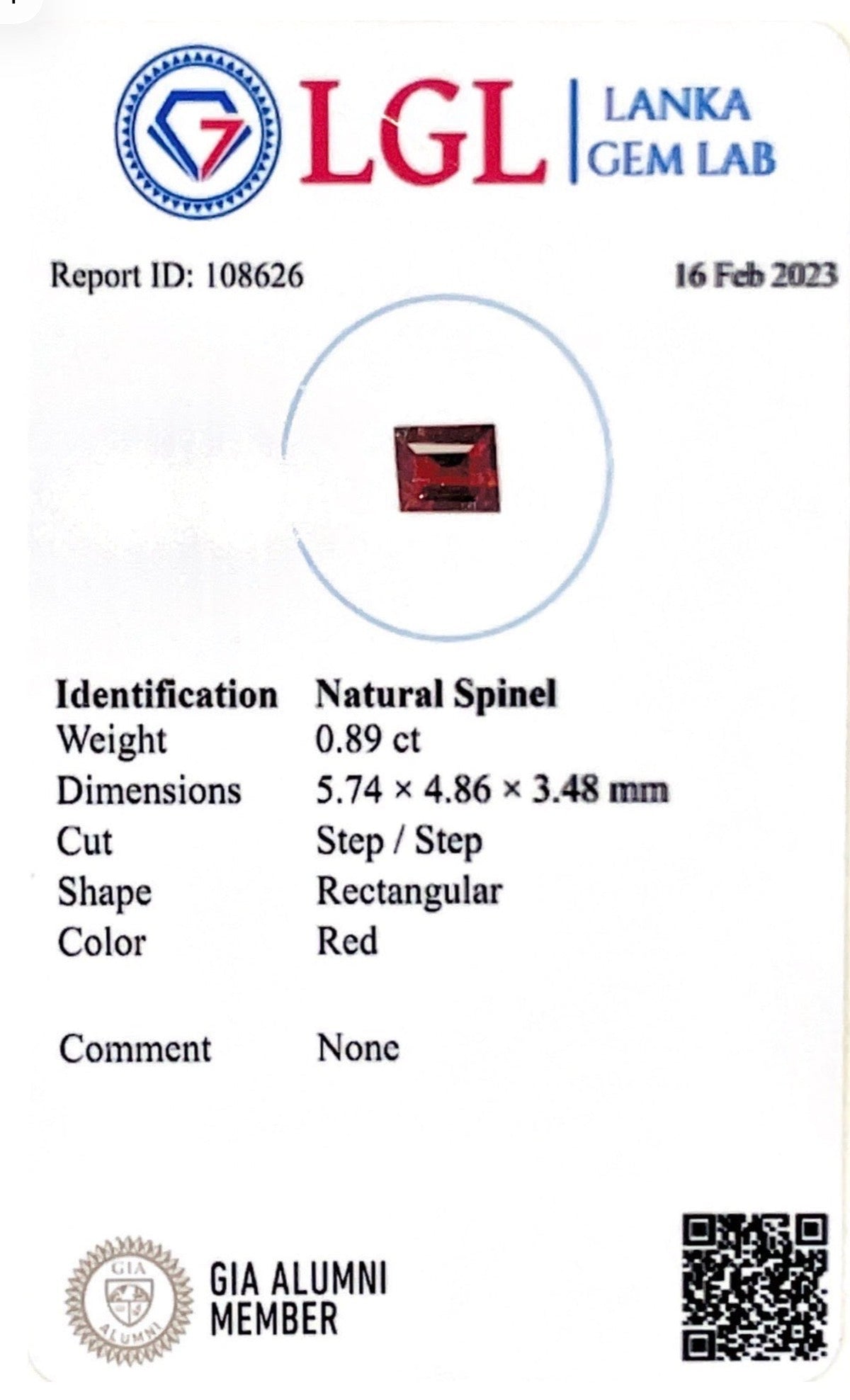 0.89CTS Spinel - Benny's Gems Creations