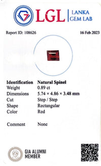 0.89CTS Spinel - Benny's Gems Creations