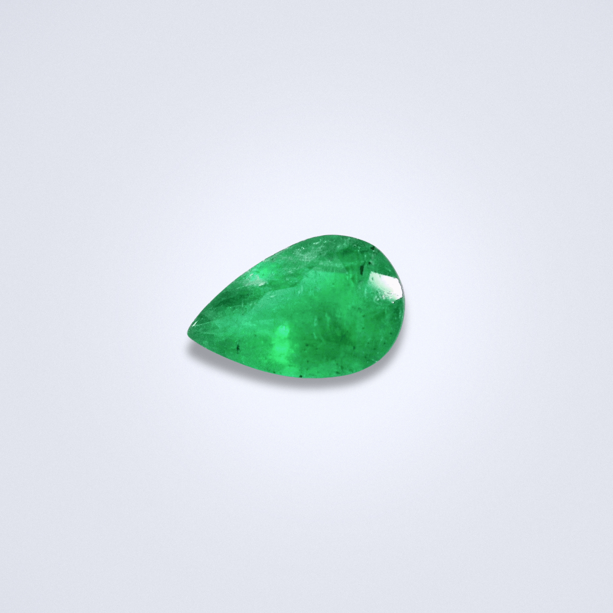 1.03CTS Intense Green Pear Colombian Emerald - Benny's Gems Creations