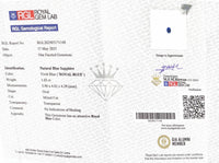 1.03CTS Unheated Royal Blue Sapphire - Benny's Gems Creations