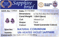 1.22CTS Unheated Violet Sapphire Pair - Benny's Gems Creations