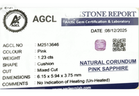 1.23cts Unheated Pink Sapphire - Benny's Gems Creations