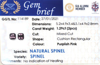 1.29CTS Purplish Pink Spinel Pair - Benny's Gems Creations