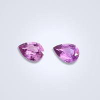 1.29CTS Unheated Pear Violet Sapphire Pair - Benny's Gems Creations