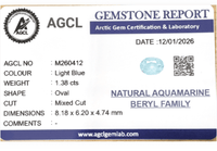 1.38cts Natural Aquamarine - Benny's Gems Creations
