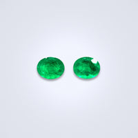 1.47cts Oval Shaped Colombian Emerald Pair - Benny's Gems Creations