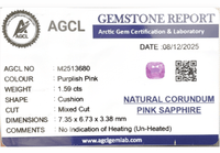 1.59cts Unheated Pink Sapphire - Benny's Gems Creations
