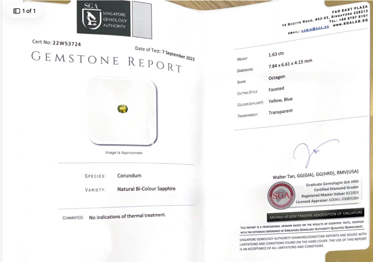 1.63CTS Unheated Bi - Colour - Sapphire - Benny's Gems Creations