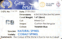 1.67CTS Violetish Blue Spinel Pair - Benny's Gems Creations