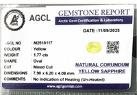 1.77Cts Unheated Yellow Sapphire - Benny's Gems Creations