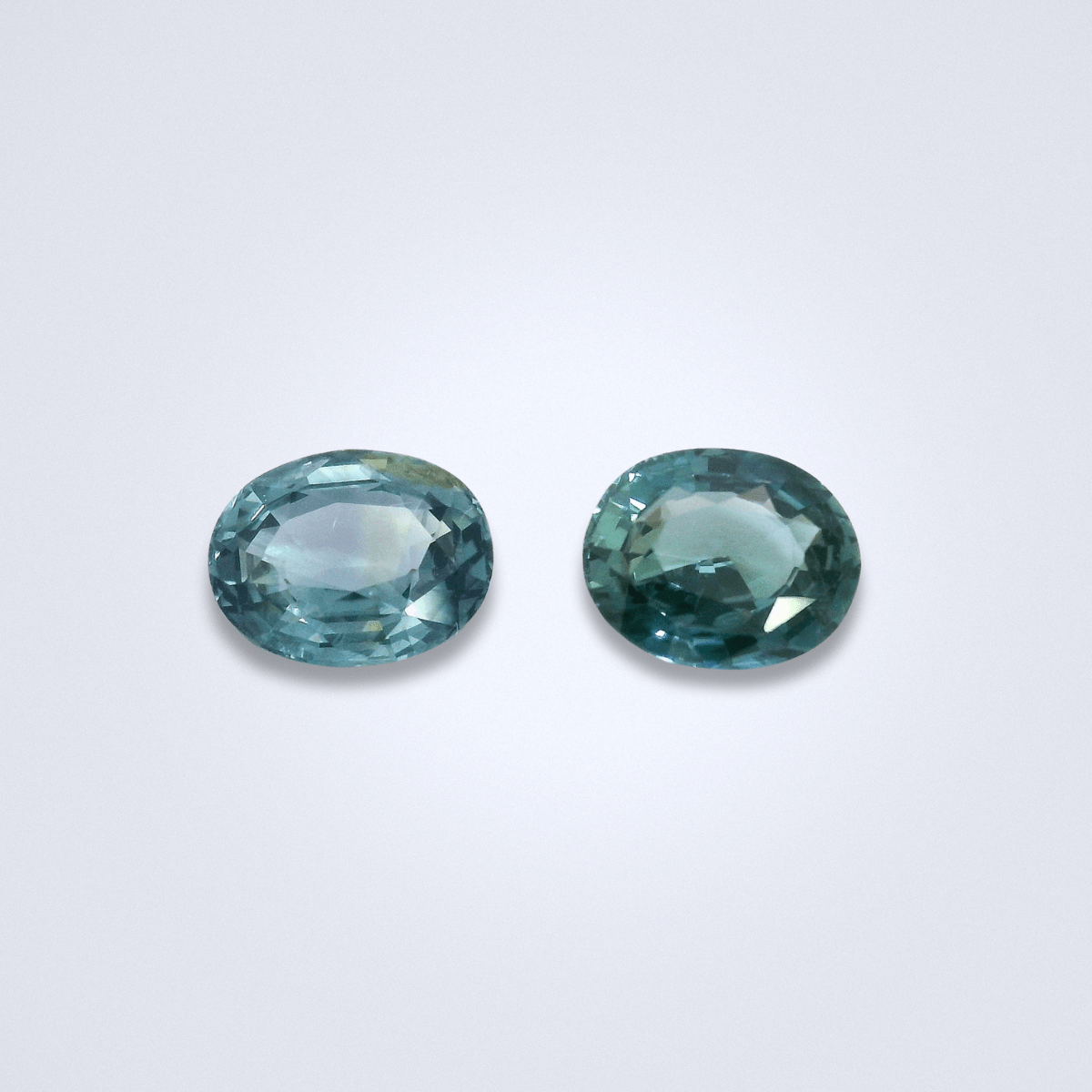1.82CTS Unheated Teal Sapphire Pair - Benny's Gems Creations