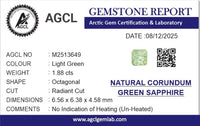 1.88Cts Unheated Green Sapphire - Benny's Gems Creations