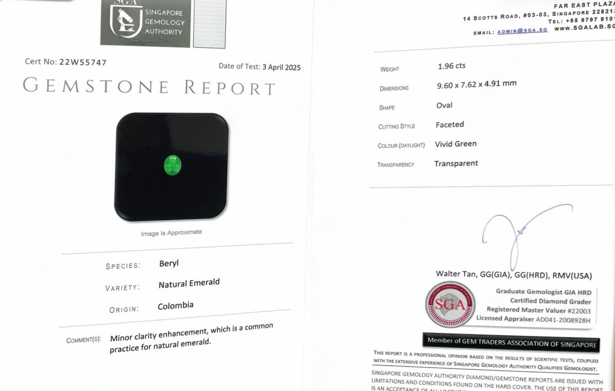 1.96ct Colombian Emerald - Benny's Gems Creations