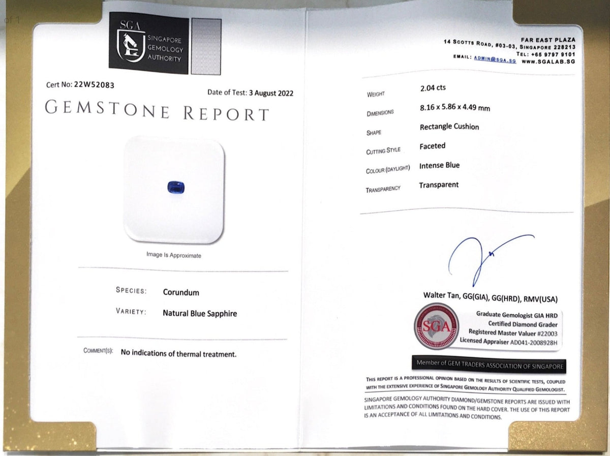 2.04CTS Unheated Blue Sapphire - Benny's Gems Creations