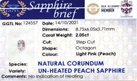 2.05CTS Unheated Light Pink Sapphire - Benny's Gems Creations