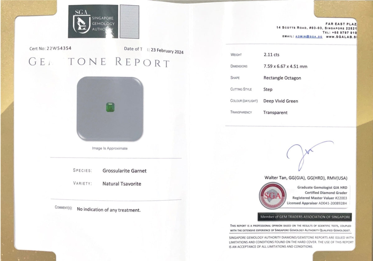 2.11cts Intense Green Tsavorite - Benny's Gems Creations