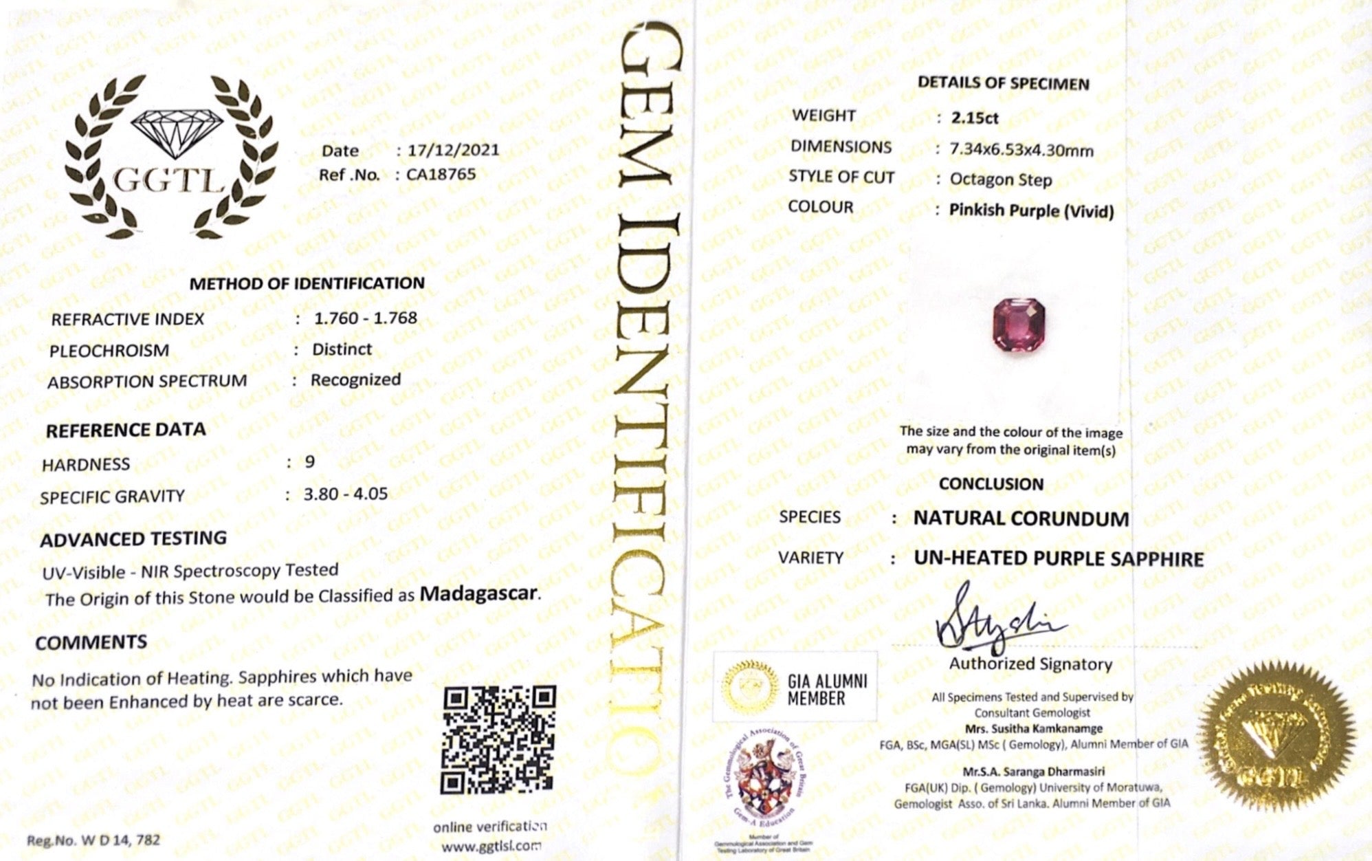 2.15CTS Unheated Pink Sapphire - Benny's Gems Creations