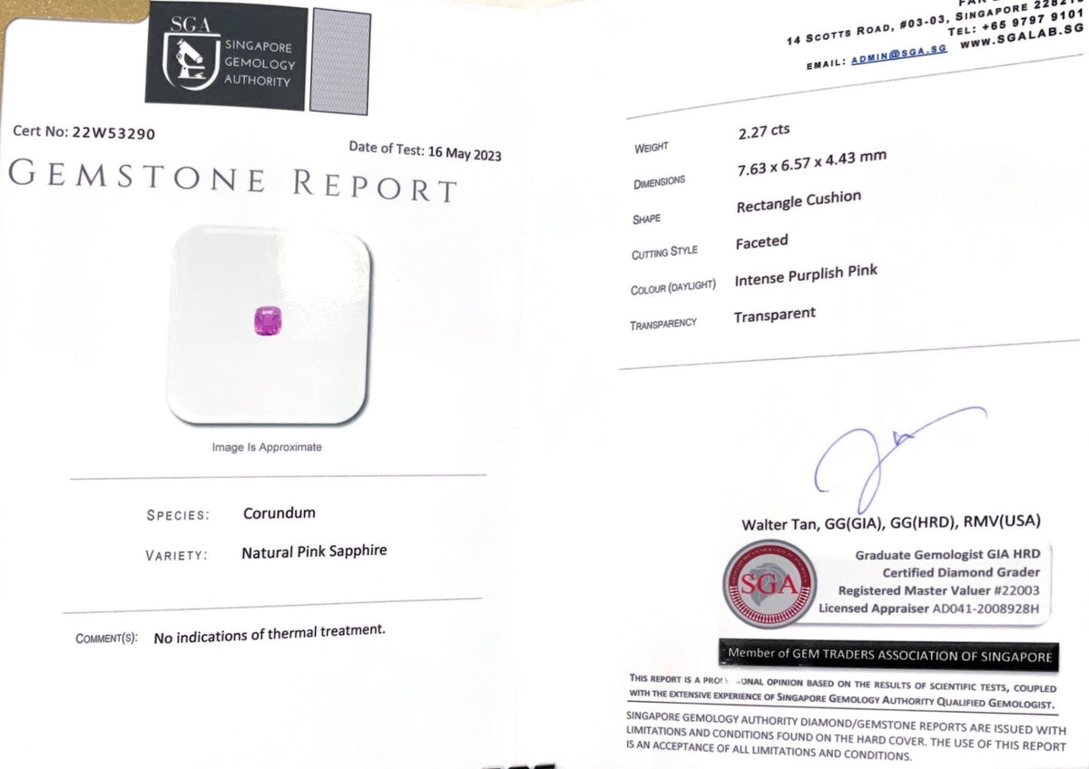 2.27CTS Unheated Pink Sapphire - Benny's Gems Creations