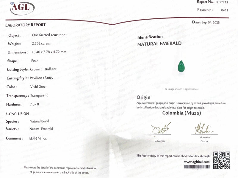 2.36cts Colombian Muzo Emerald - Benny's Gems Creations