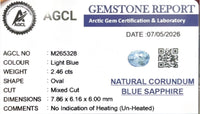 2.46Cts Unheated Light Blue Sapphire - Benny's Gems Creations