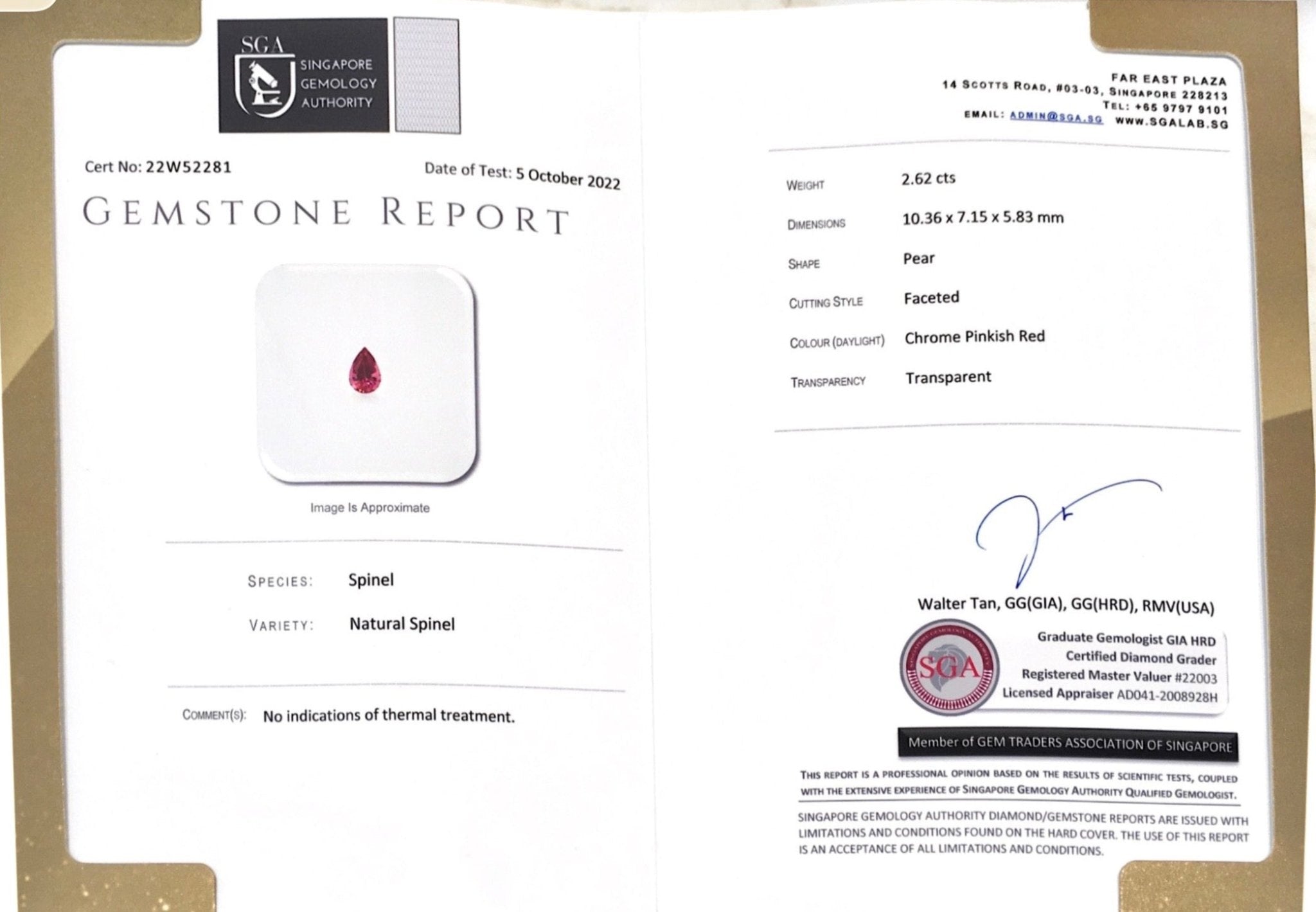 2.62CTS Pink Spinel - Benny's Gems Creations