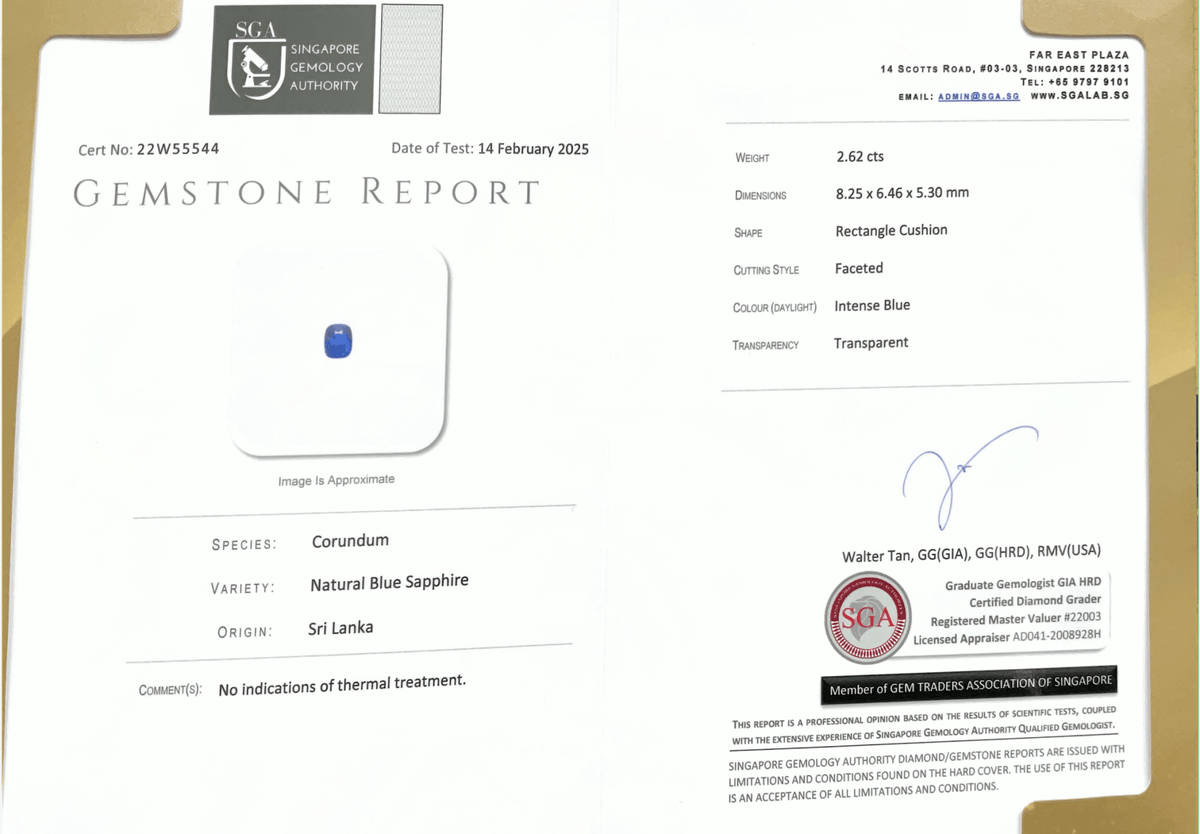 2.62CTS Unheated Intense Blue Sapphire - Benny's Gems Creations