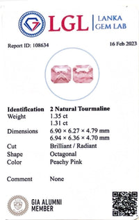 2.66CTS Pink Tourmaline Pair - Benny's Gems Creations