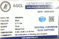 2.71cts Unheated Blue Sapphire - Benny's Gems Creations
