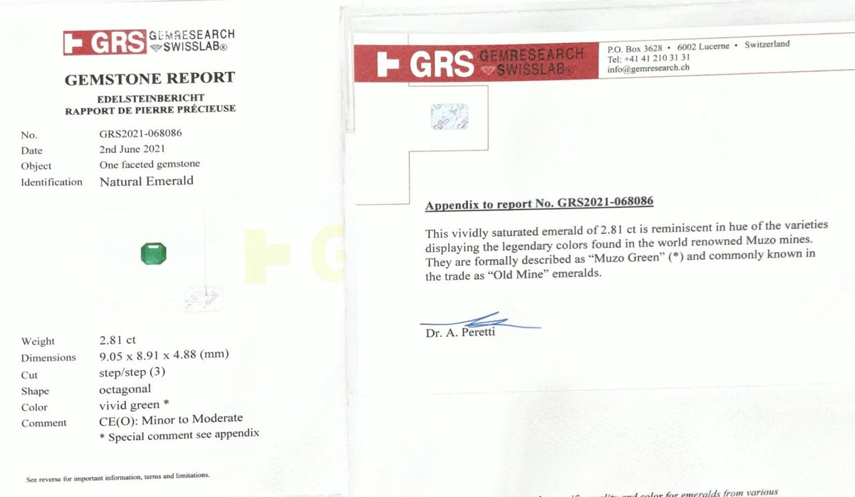 2.81CTS Colombian Muzo Emerald - Benny's Gems Creations