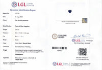 2.92CTS Unheated Blue Sapphire - Benny's Gems Creations