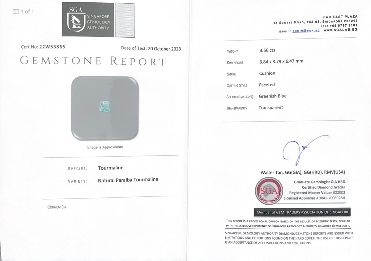 3.56cts Paraiba Tourmaline - Benny's Gems Creations
