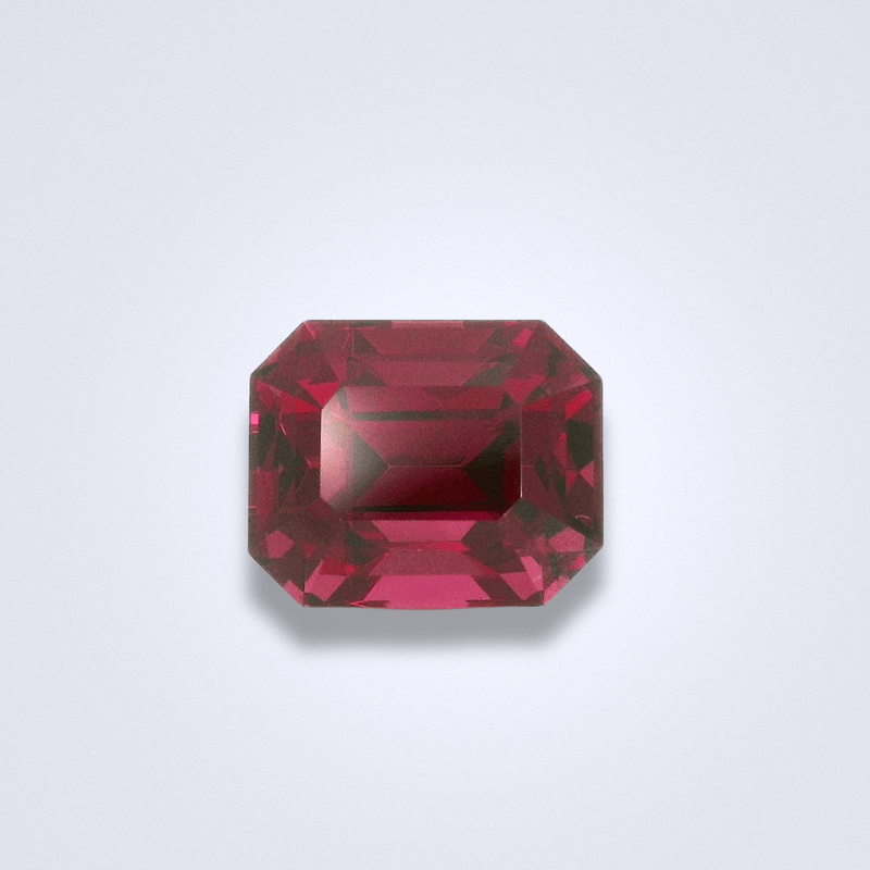 3.92cts Natural Red Step Cut Garnet - Benny's Gems Creations