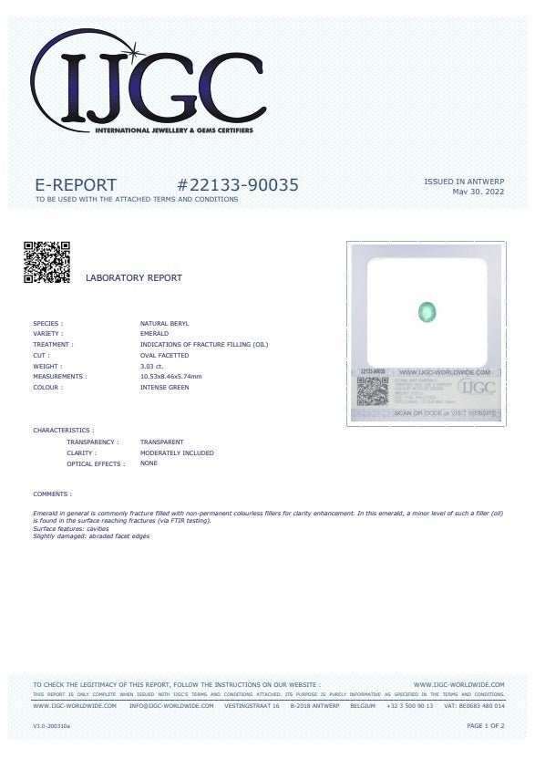 3.03CTS Zambian Emerald - Benny's Gems Creations