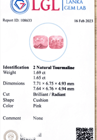 3.34CTS Pink Tourmaline Pair - Benny's Gems Creations