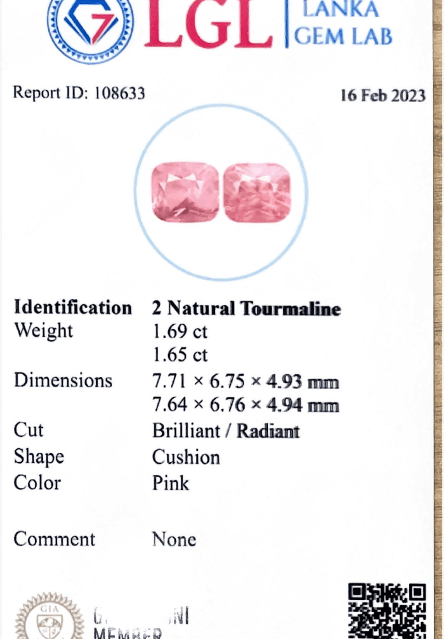 3.34CTS Pink Tourmaline Pair - Benny's Gems Creations