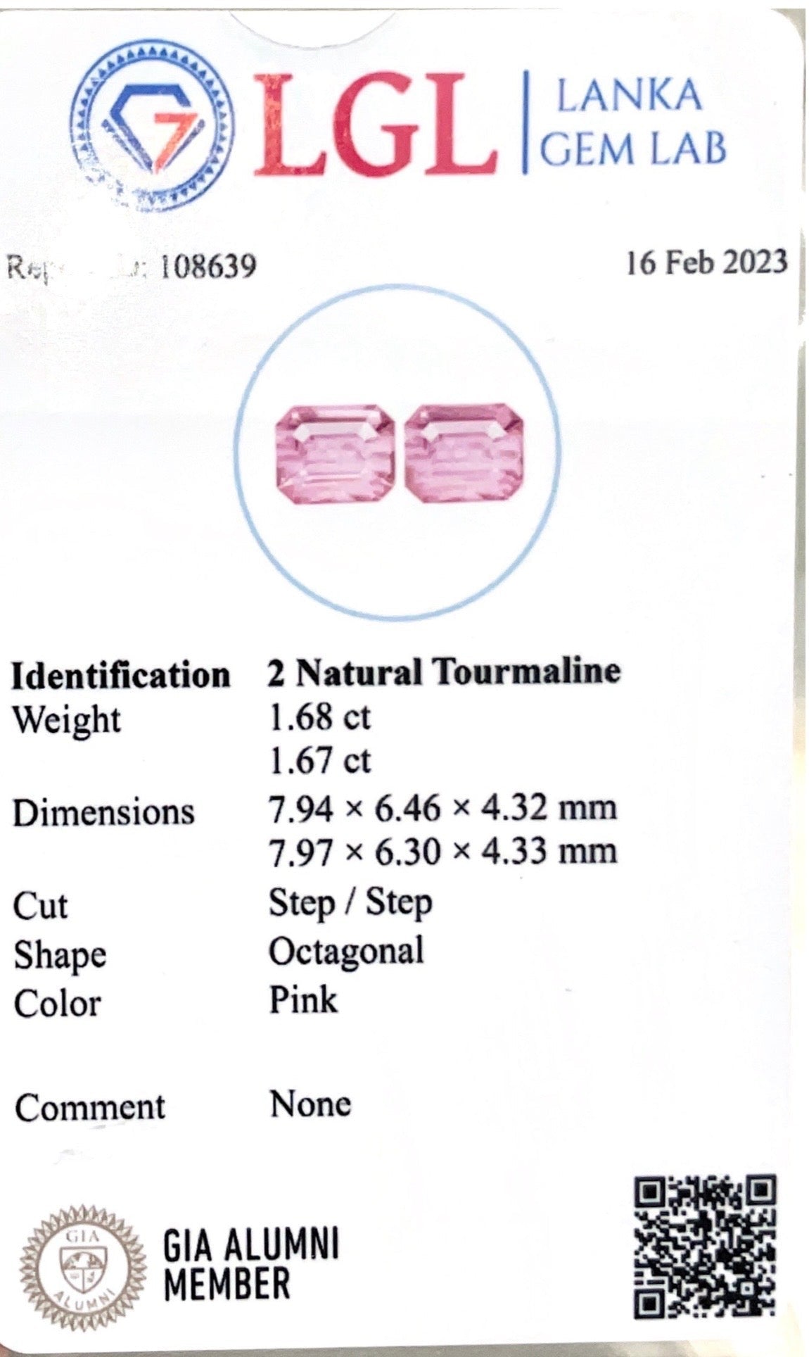3.35CTS Pink Tourmaline Pair - Benny's Gems Creations