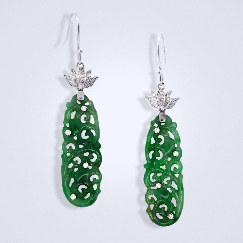 jadeite diamond earrings