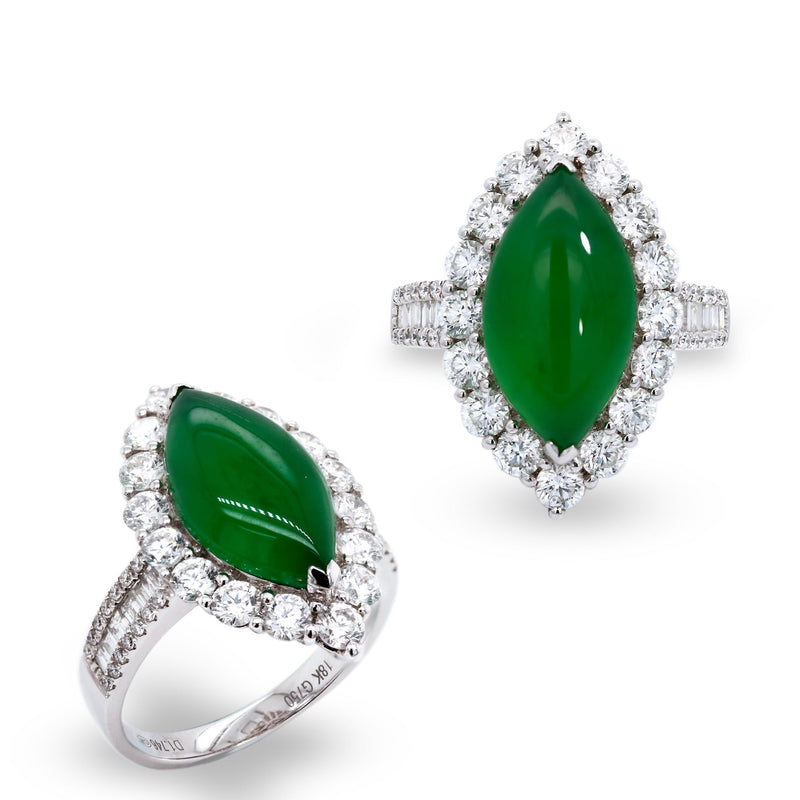 navette jadeite diamond ring