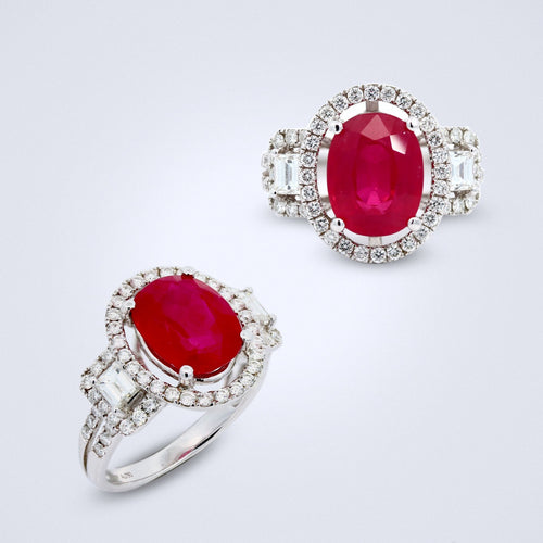burmese ruby diamond ring