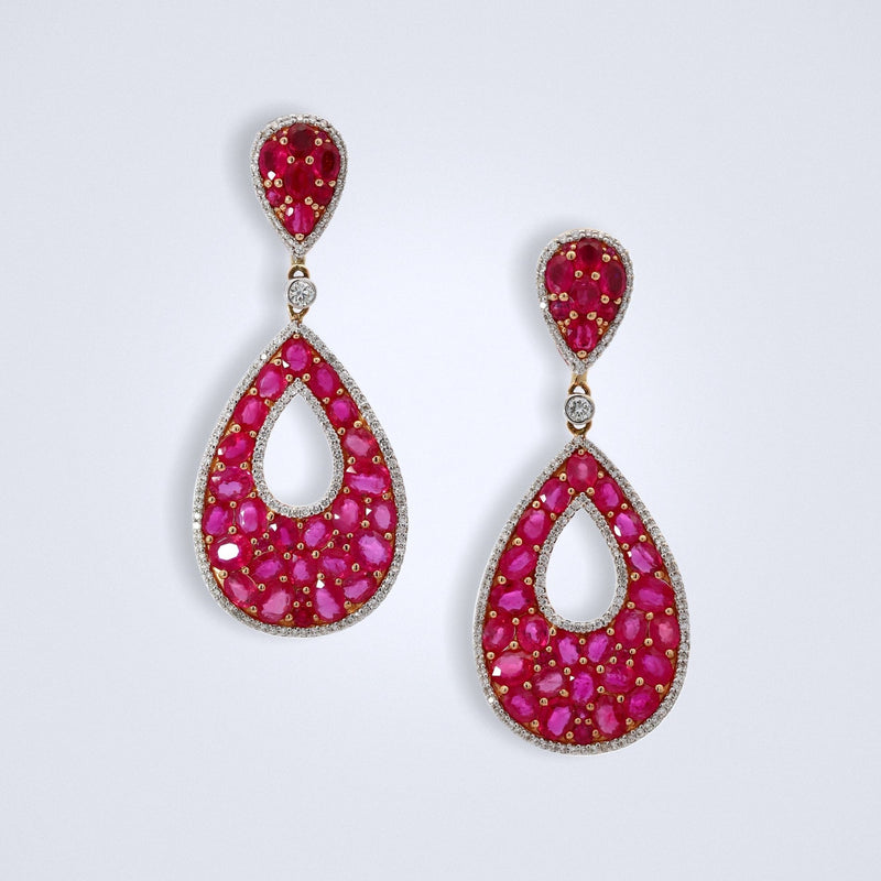 ruby diamond dangling drops